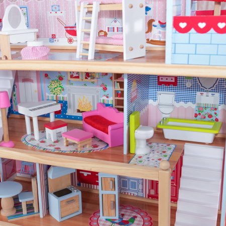 KidKraft Chelsea Doll Cottage with Furniture บ้านตุ๊กตาเชลซี คอทเทจ มาพร้อมกับเฟอร์นิเจอร์