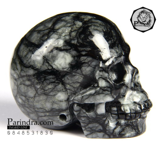 หินแร่ PICASSO JASPER Carved Crystal Skull แกะสลักรูปหัวกระโหลก #SKC003