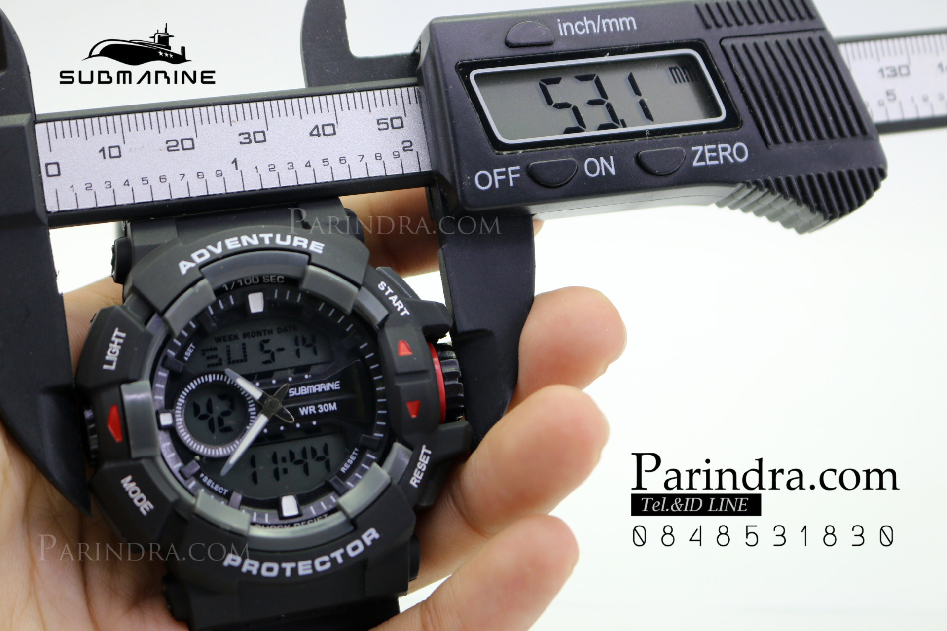 นาฬิกาข้อมือ US submarine Protector รุ่น TP3183M สีเทาตัดแดง