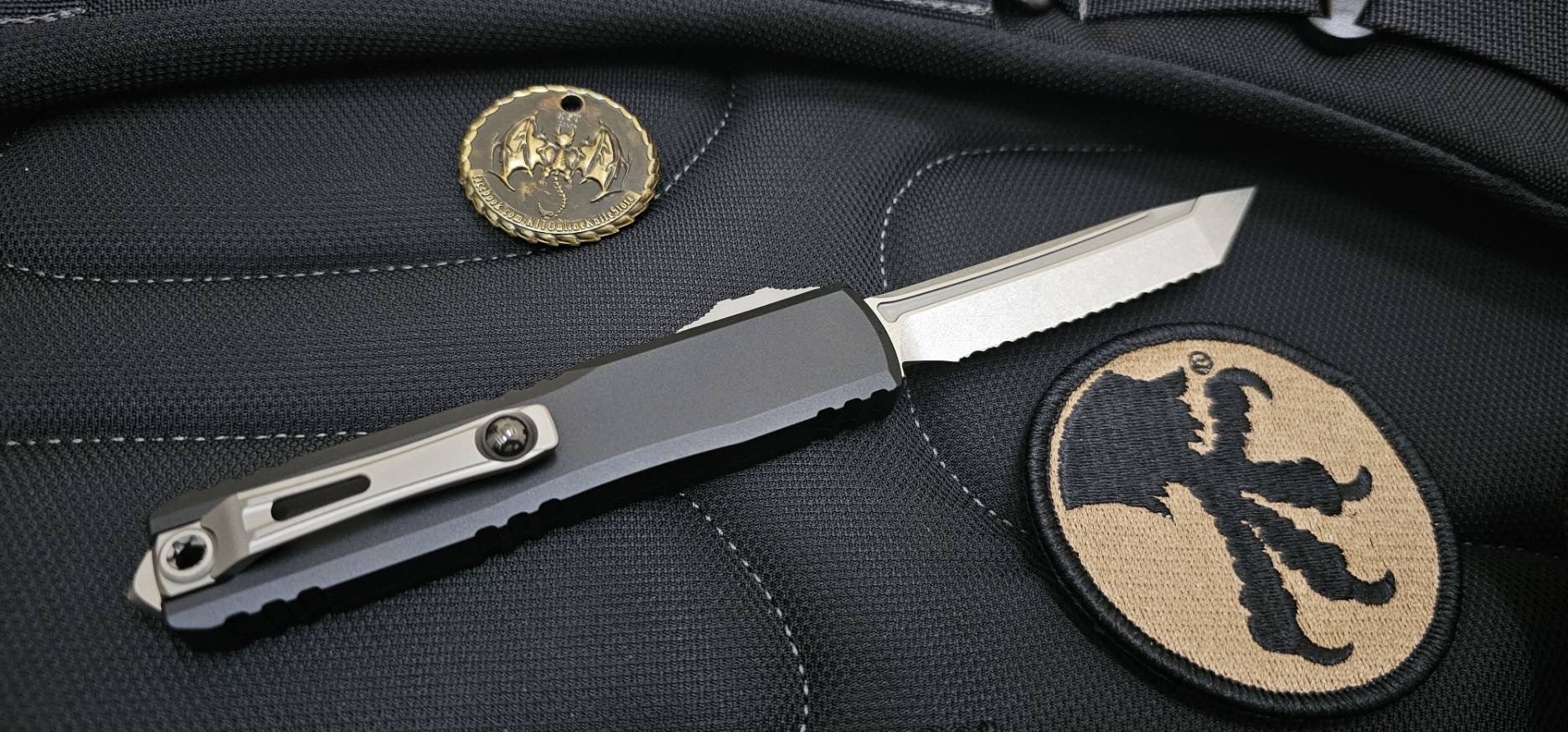 Microtech Ultratech ZBP T/E - Black Handle - Stonewashed Blade