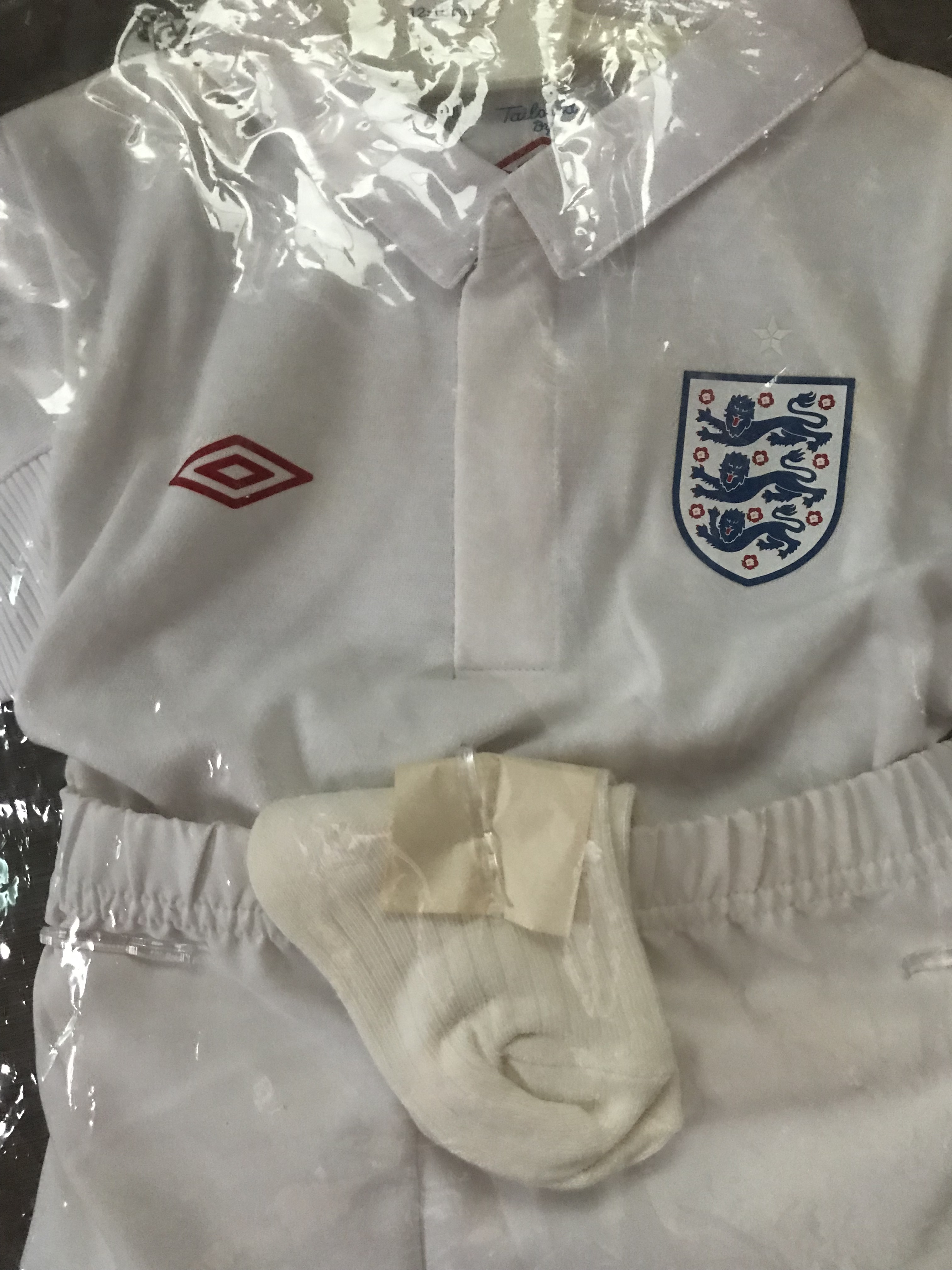 เสื้อฟุตบอล ทีมชาติอังกฤษ ชุดเหย้า ชุดลุยศึกฟุตบอลโลก 2010 ใหม่ Infant 12-18 M-Size / ENGLAND Football Shirt Home Kit World Cup 2010 Jersey NEW Infant 12-18 M-Size