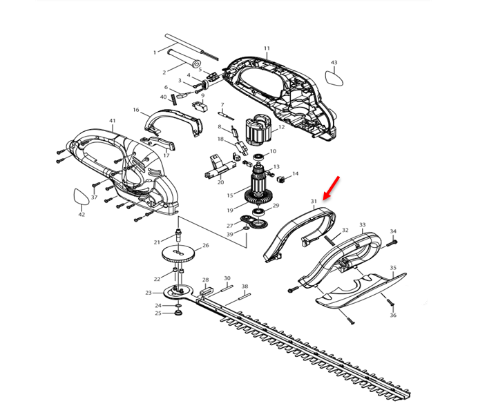 SWITCH LEVER B เครื่องตัดแต่งกิ่งแบบไฟฟ้า Makita UH5261 [#31] Pn.452678-9 (แท้) ##