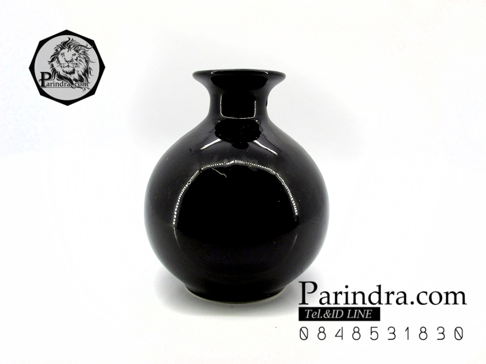 ขวดคู่เซรามิกเคลือบเงาสีดำ