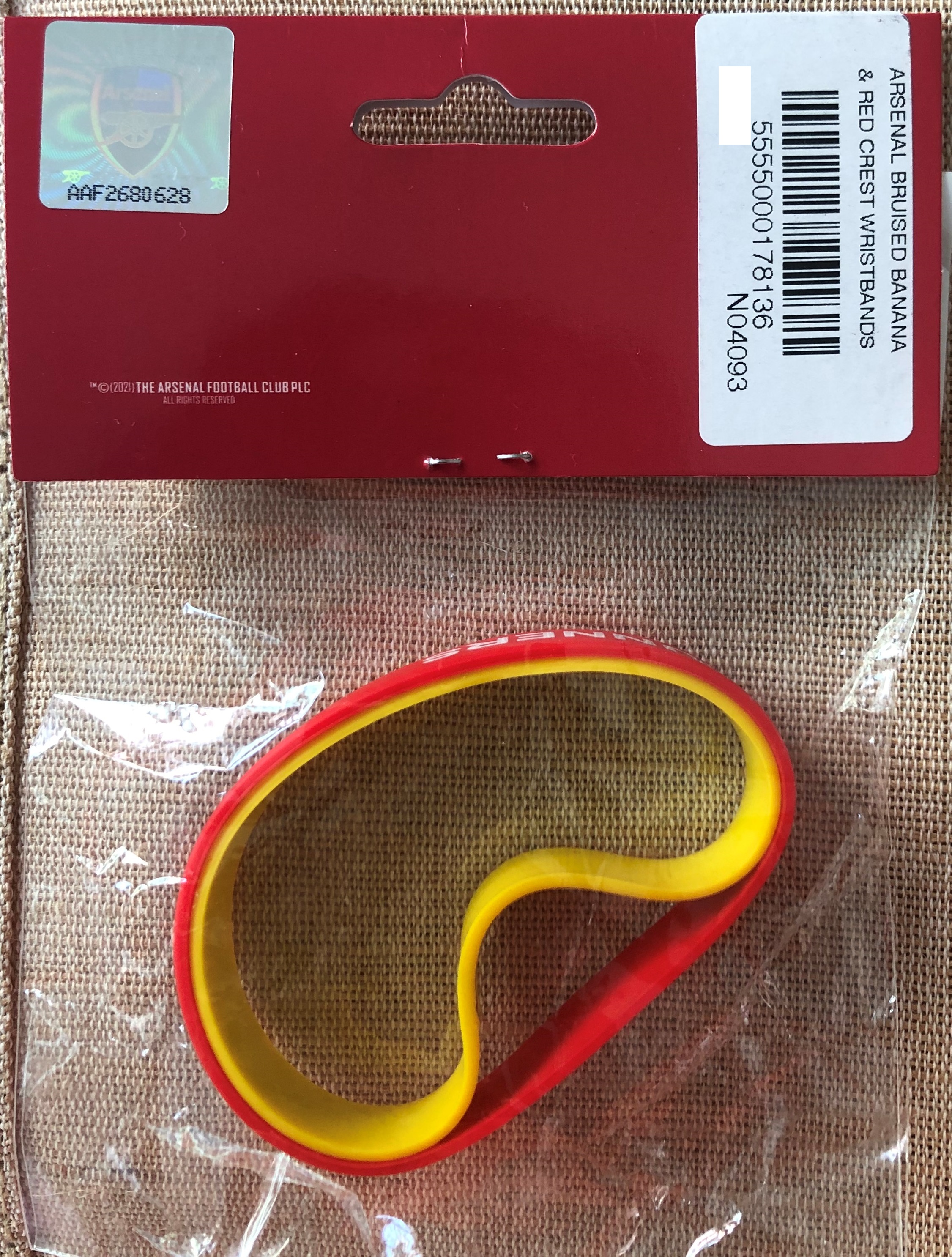 สายรัดข้อมือซิลิโคนฟุตบอล สโมสรอาร์เซนอล - ARSENAL ใหม่ / ARSENAL Football Club Silicone Wristband - ARSENAL NEW