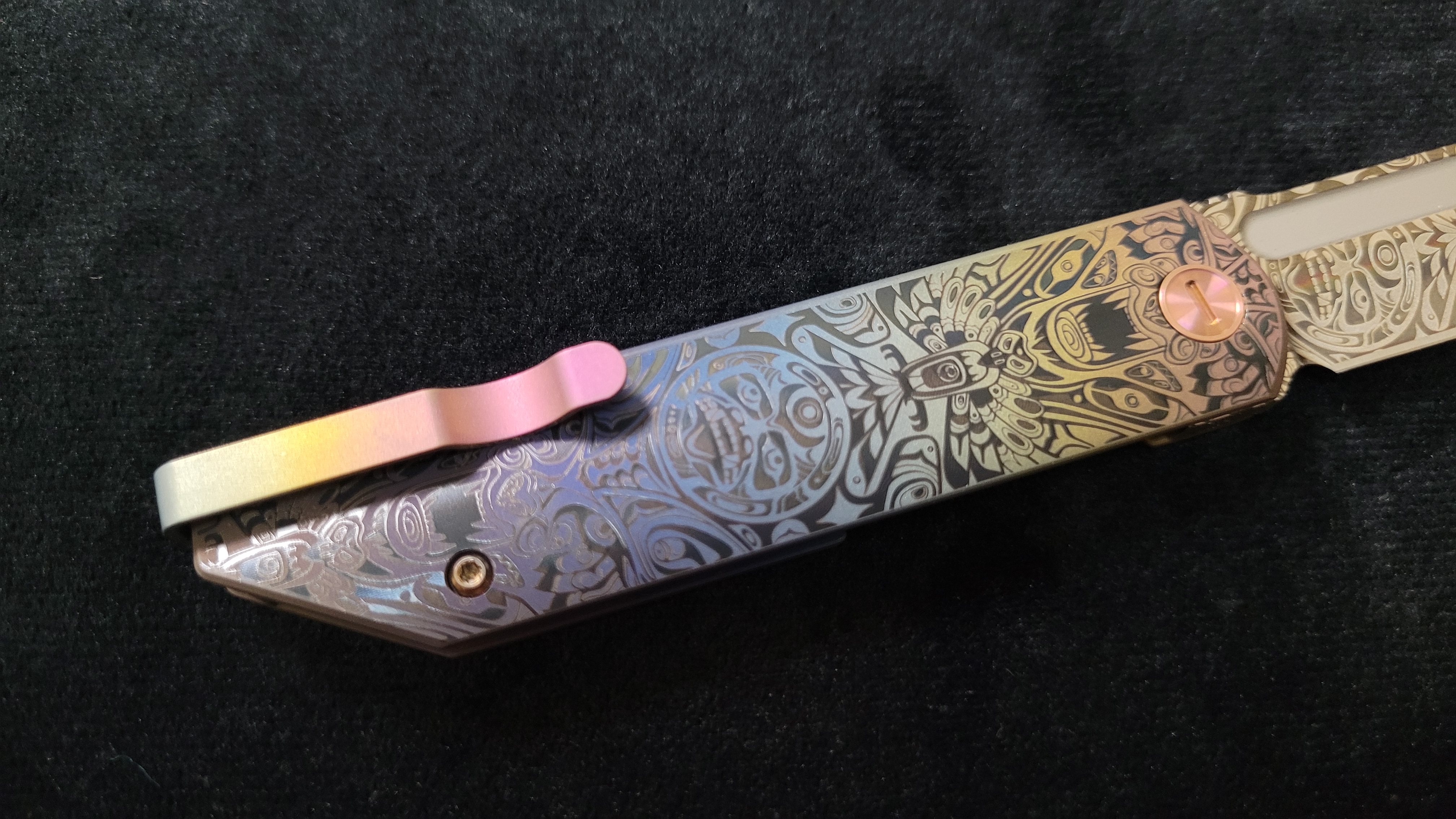 Native Art Revenge "Fukushu" Front Flipper Pink/Red/Orange Top Radiant