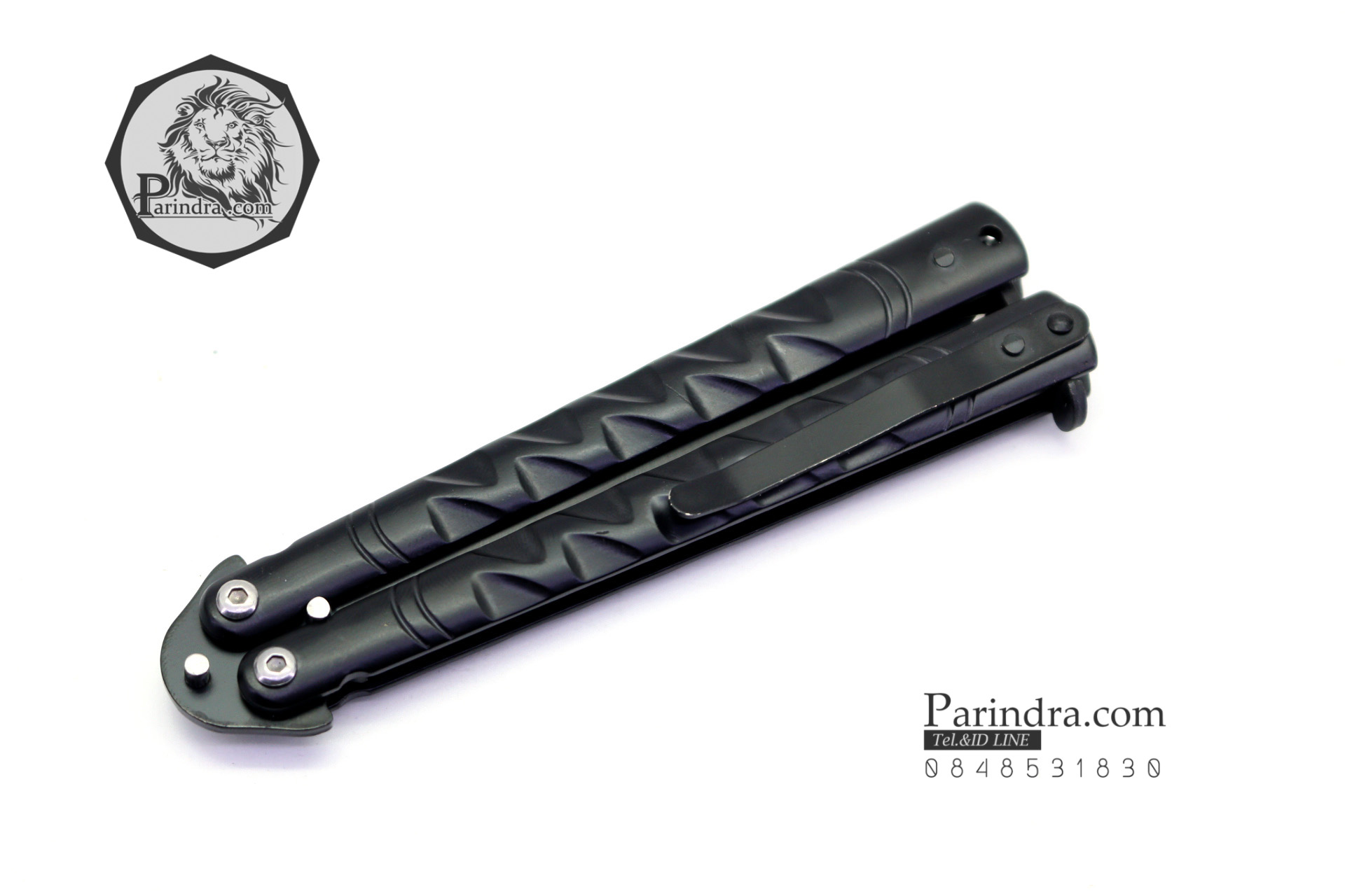 มีดบาลีซอง Balisong มีดควง มีดปีกผีเสื้อ สีดำ ขนาด 8.5 นิ้ว BLA009