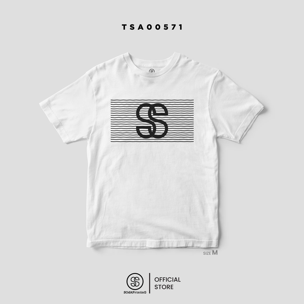 เสื้อยืด พิมพ์ลาย SS Line halftone สีขาว รหัส TSA00570-TSA00571 #เสื้อ #เสื้อยืด #SOdAPrintinG
