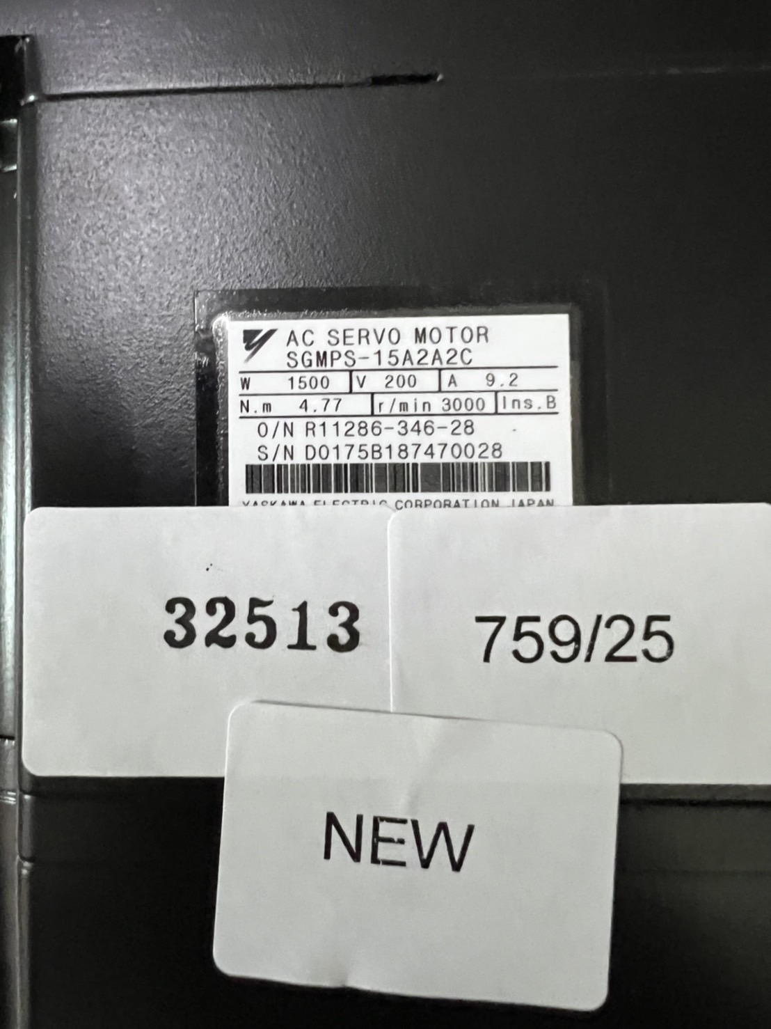 SGMPS-15A2A2C SERVO MOTOR " YASKAWA "