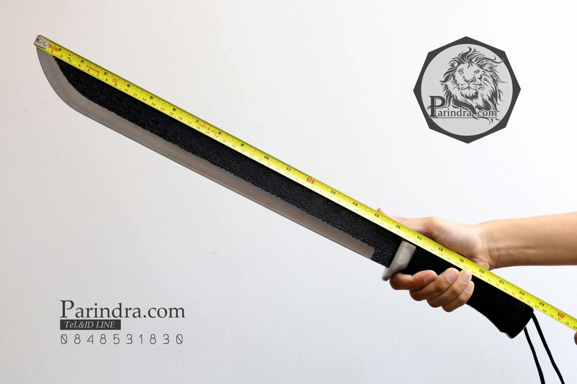 มีดใบตายมาเชเต้ เบิกไพร ดำล้วน กวัดแกว่ง ขาดสะบั้น ขนาด 20 นิ้วไฟเบอร์กลาสพันเชือก