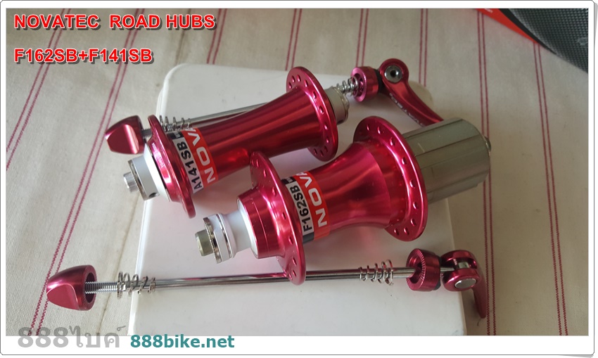 ดุมเสือหมอบ Novatech 32 รู ซีลแบริ่ง หน้า/หลัง v-brake โม่อลูฯ สีแดง(F162SB-A141SB)