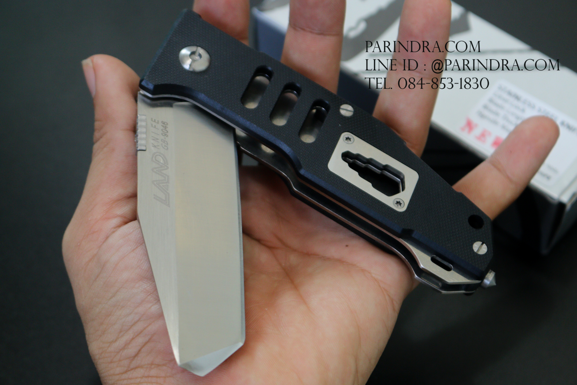 มีดพับ Land Knife GB9-9046 ด้าม G 10 สีดำสนิท (ของแท้) สวยงาม แกร่ง ทนทาน