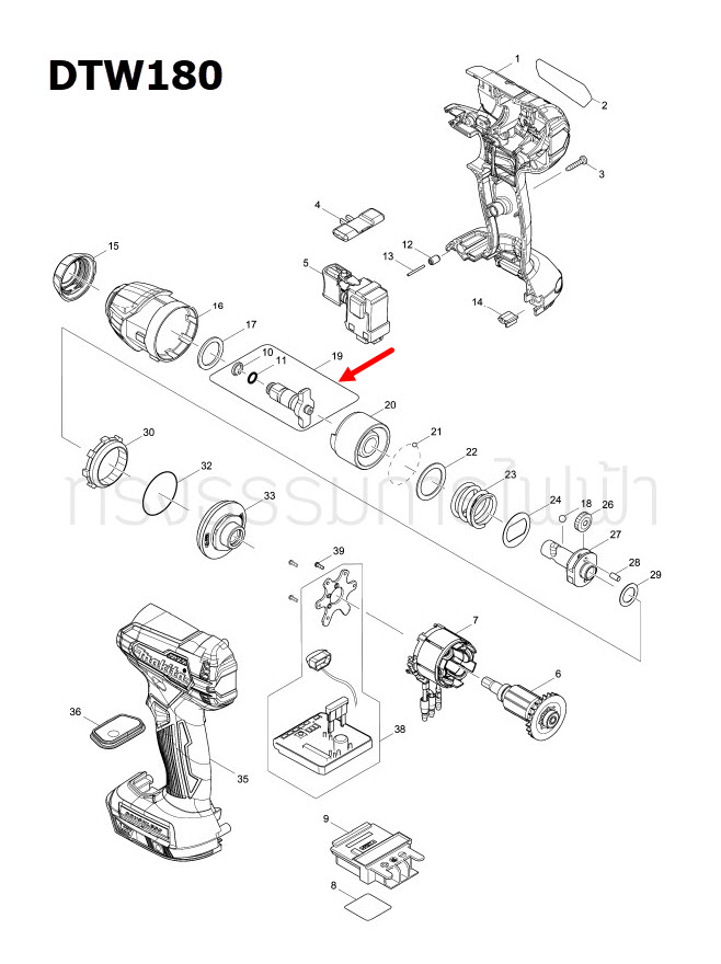 ANVIL ASS'Y บล๊อกไร้สาย Makita มากีต้า DTW180 Pn.135932-3 (แท้) ##