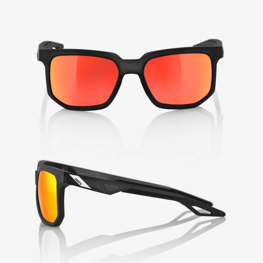 แว่นตา 100% CENTRIC Soft Tact Crystal Black HiPER® Red Multilayer Mirror Lens Active Performance Sunglasses