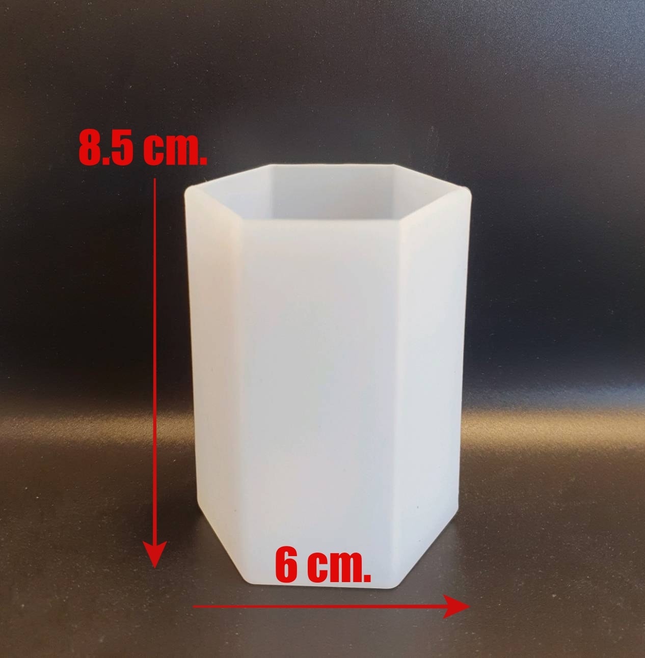 พิมพ์ซิลิโคน ทรงหกเหลี่ยม ขนาด 6x8.5 cm.