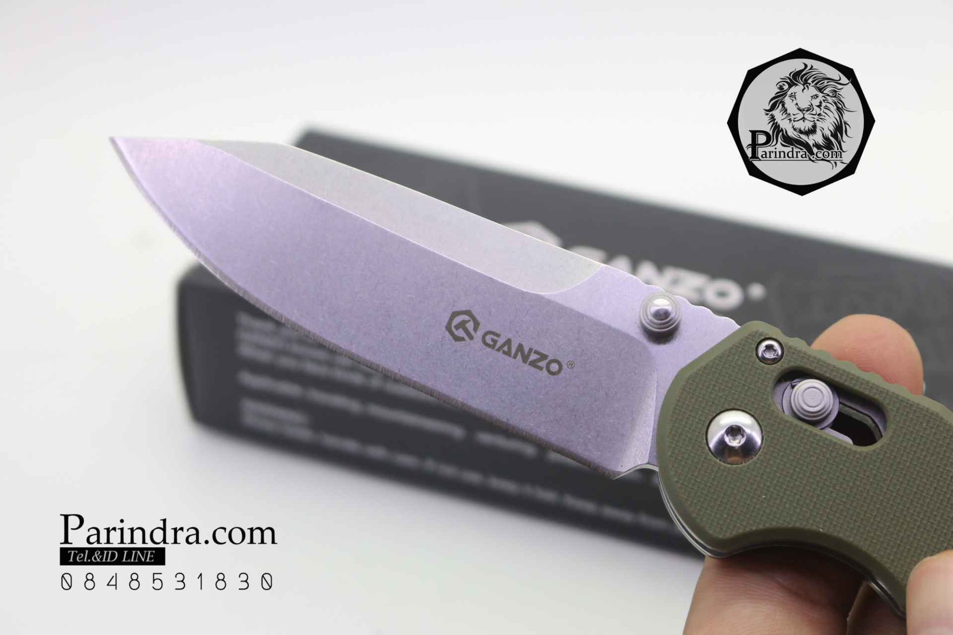 มีดพับ Ganzo กานโซ่ รุ่น Ganzo G7452-GR-WS ใบเงินด้ามเขียว ของแท้ 100%