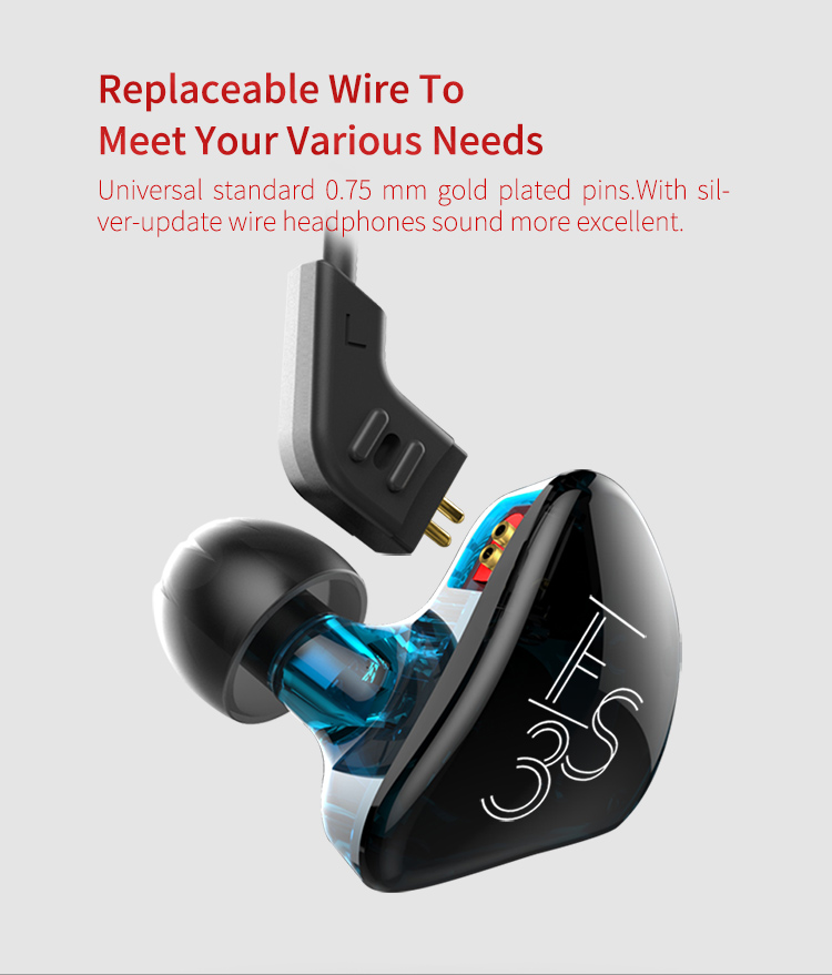 ขาย KZ ES3 หูฟัง Hybrid 2 ไดร์เวอร์ 1DD+1BA ระดับ Hi-Fi ถอดสายได้