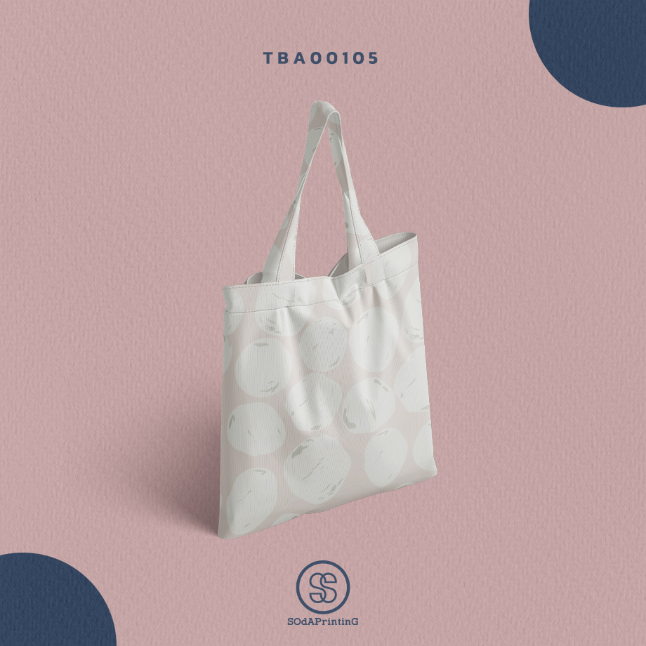 กระเป๋าผ้าแคนวาส พิมพ์ลาย Circle II สีขาว TBA00105 #SOdABag #SOdAPrintinG #กระเป๋า #กระเป๋าผ้า