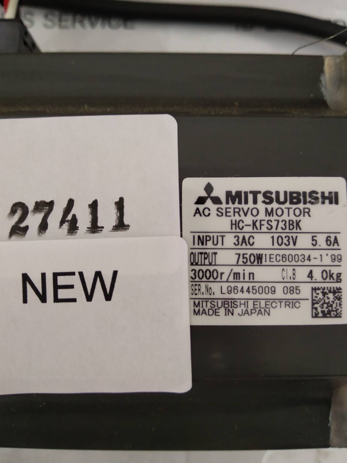 HC-KFS73BK SERVO MOTOR " MITSUBISHI "