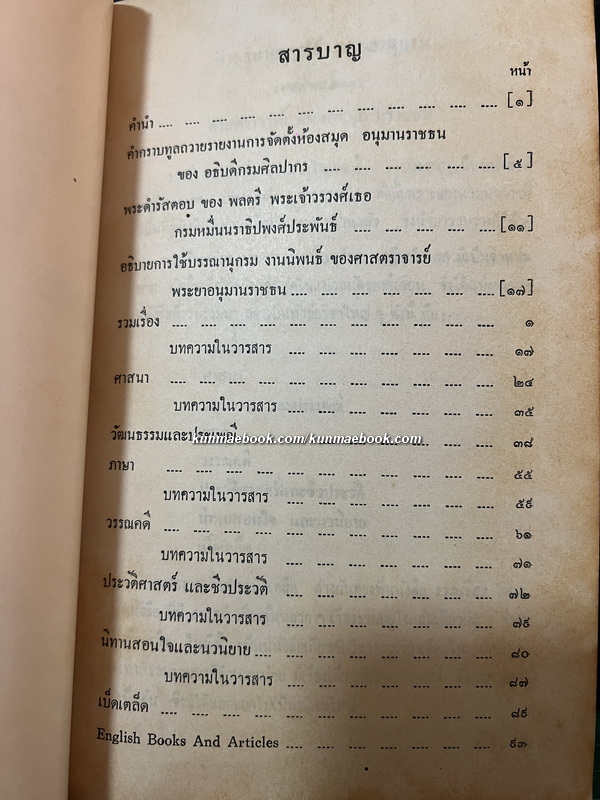 บรรณานุกรมงานนิพนธ์ของ ศาสตราจารย์ พระยาอนุมานราชธน