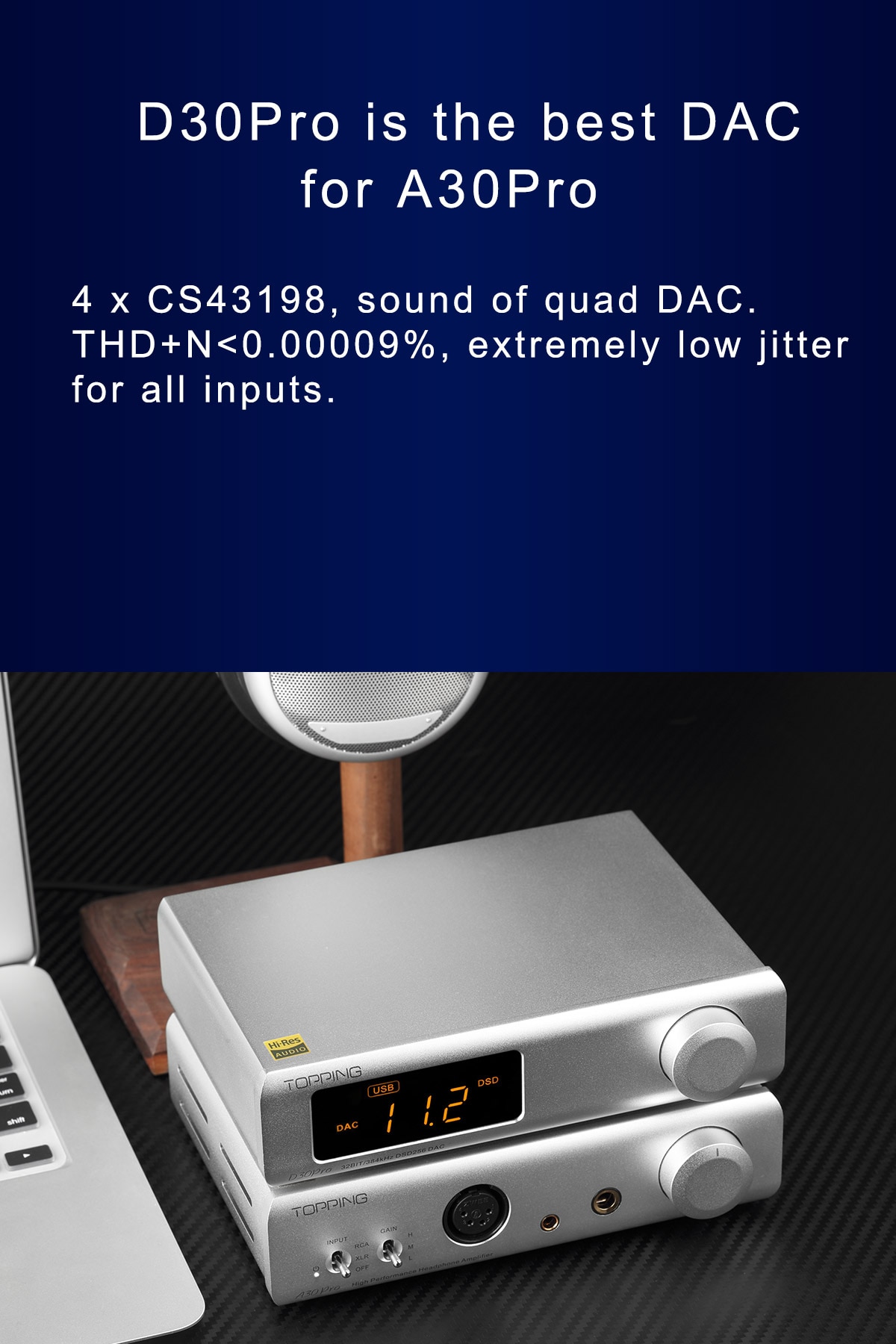 ขาย Topping A30 PRO Amplifier แอมป์หูฟังตั้งโต๊ะ ประกันศูนย์ไทย