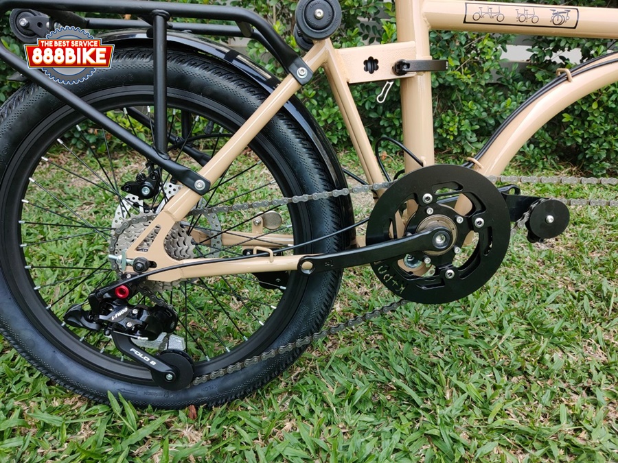 K-POP LG600 จักรยานสองตอน Tandem เกียร์ 8 สปีด พับได้ ลากได้ ล้อ 20นิ้ว เฟรมเหล็ก ปี 2024