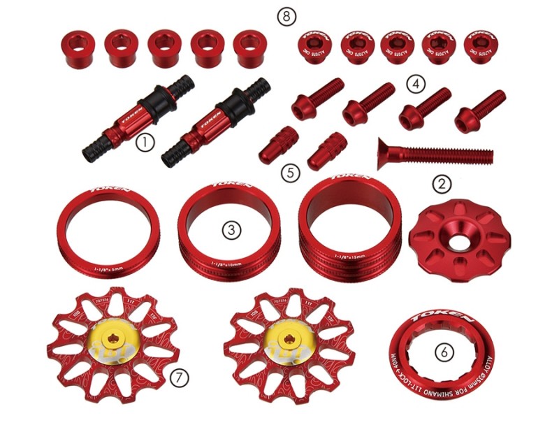 ชุดแต่ง TK671S iBLING BOX for Shimano 11T cassette สีแดง