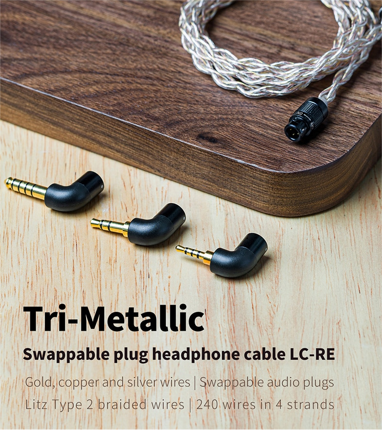 ขาย FiiO LC-RE สายหูฟังระดับ Hi-End ถัก 240 เส้น 4 แกน แบบ Litz Type 2 เปลี่ยนหัวแจ็คได้ 3 รูปแบบ