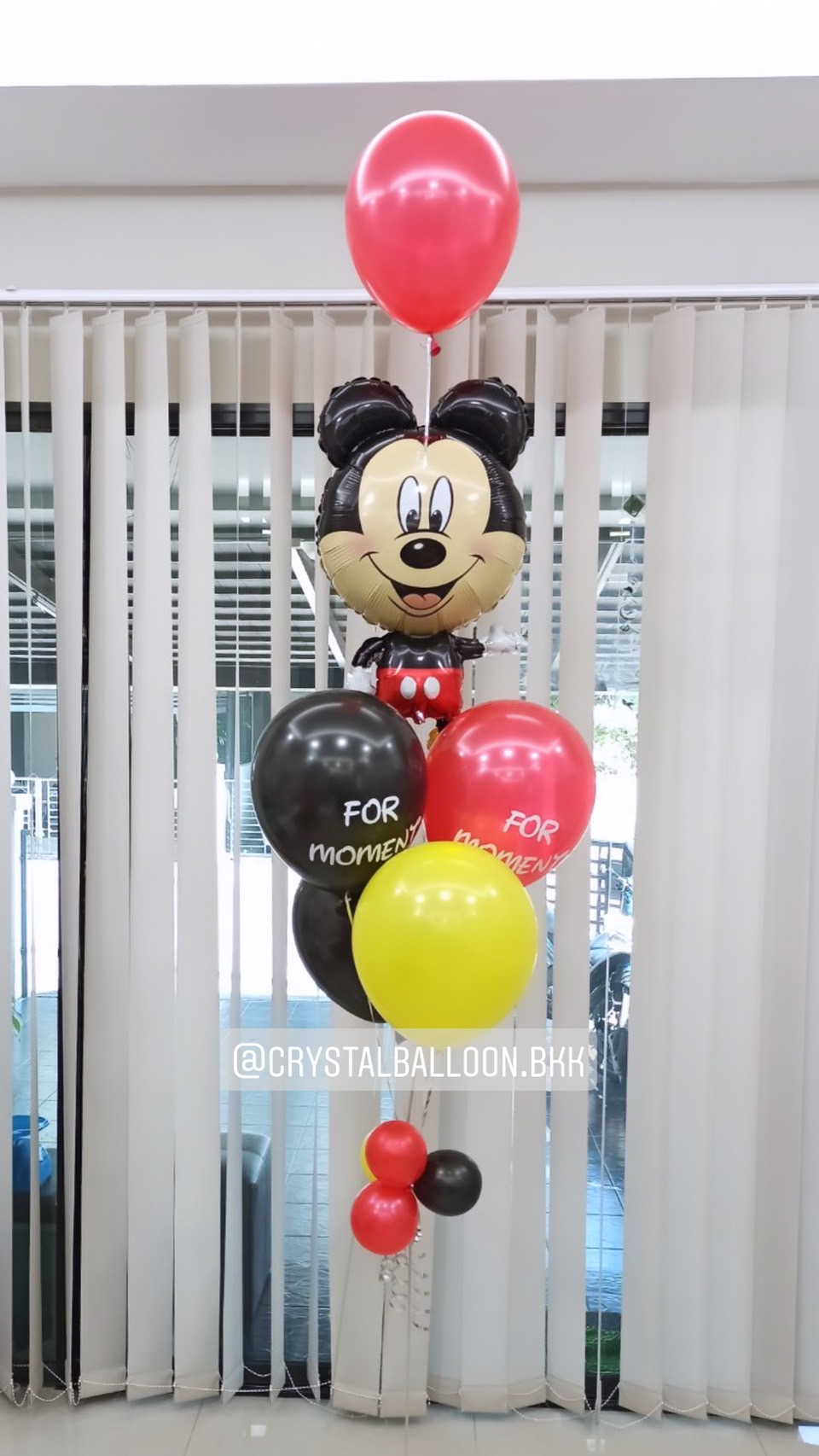 ลูกโป่ง วันเกิดเด็ก ช่อลูกโป่งฟอยล์ Mickey Mouse ช่อ 5 ลูก 1 ช่อ พร้อมตกแต่ง สามารถเปลี่ยนสีลูกโป่ง/เปลี่ยนข้อความ/เปลี่ยนฟอยล์ตกแต่งได้