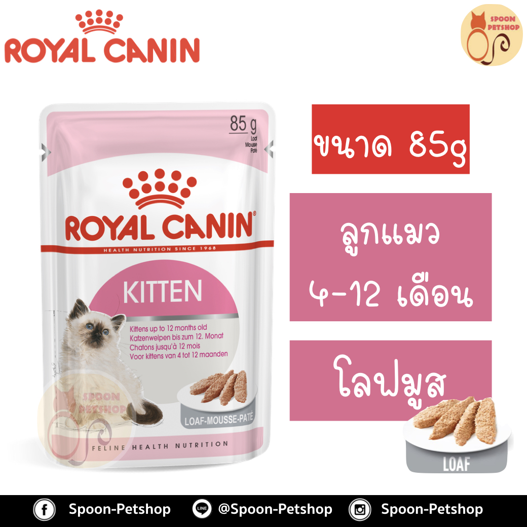 Royal Canin Kitten Instinctive 12 Loaf อาหารแมว โรยัล คานิน แบบเปียก สำหรับลูกแมว 4-12 เดือน และแม่แมว เนื้อมูสโลฟ