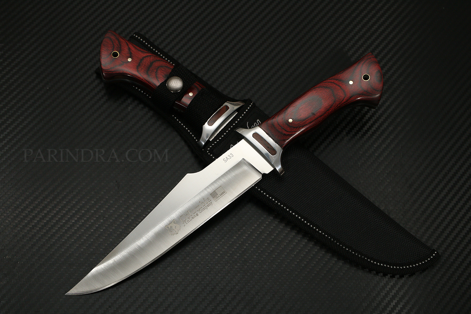 มีดเดินป่า COLUMBIA รุ่น SA33 ด้ามไม้ ทรงใบมีดสวย