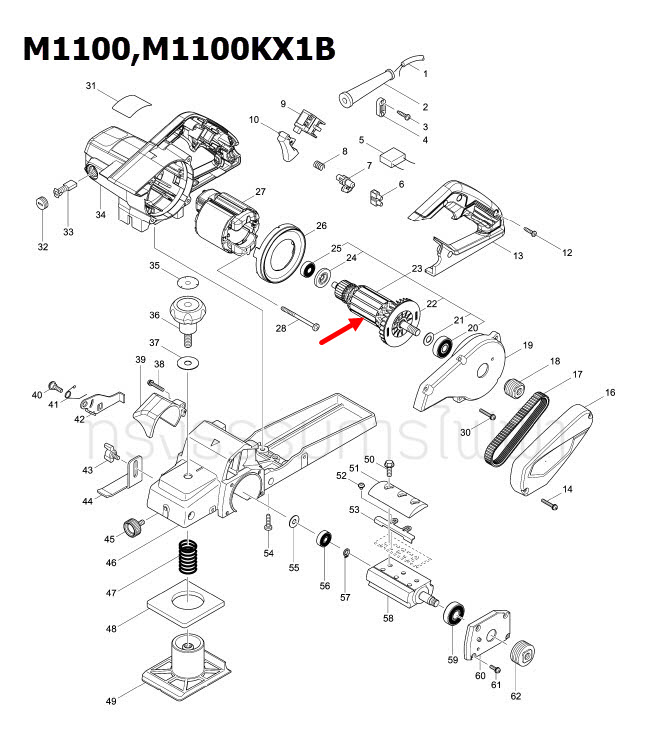 ทุ่น กบไฟฟ้า Maktec-Makita MT110, MT110X, MT111, M1100, M1100KX1B (แท้) ##
