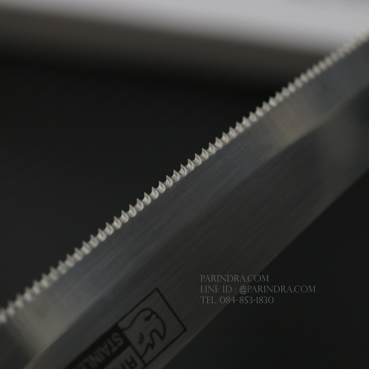 RHINO BRAND NO.535S มีดหั่นสเต็ก ปลายมน ด้ามไม้น้ำตาลแดง (ของแท้)