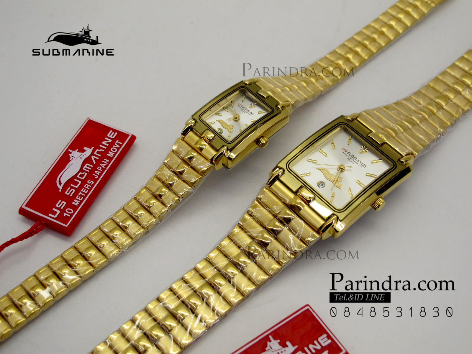 นาฬิกา U.S. submarine รุ่น SUB1014Mเรือนใหญ่ สายสแตนเลสสีทองหน้าเงิน