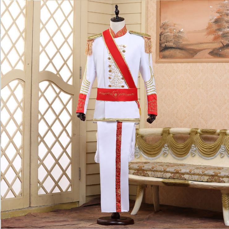 Pre-order ชุดสูทชาย สไตล์ยุโรป Court Marshal แนวทหารยุโรป สีขาว