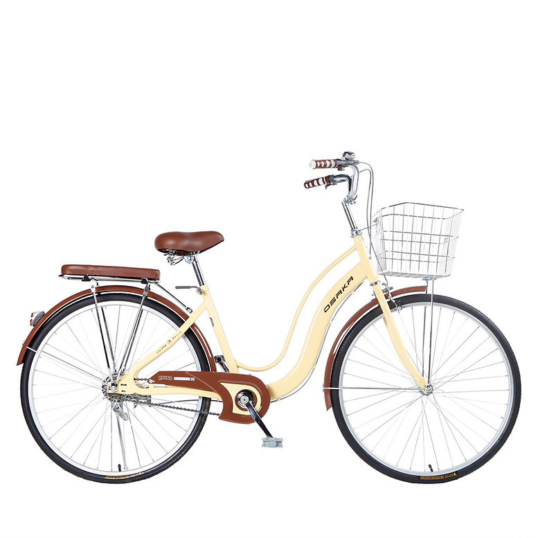 จักรยานแม่บ้าน OSAKA RHINO CITY BIKE พร้อมตะกร้า ไม่มีเกียร์ ล้อ24นิ้ว