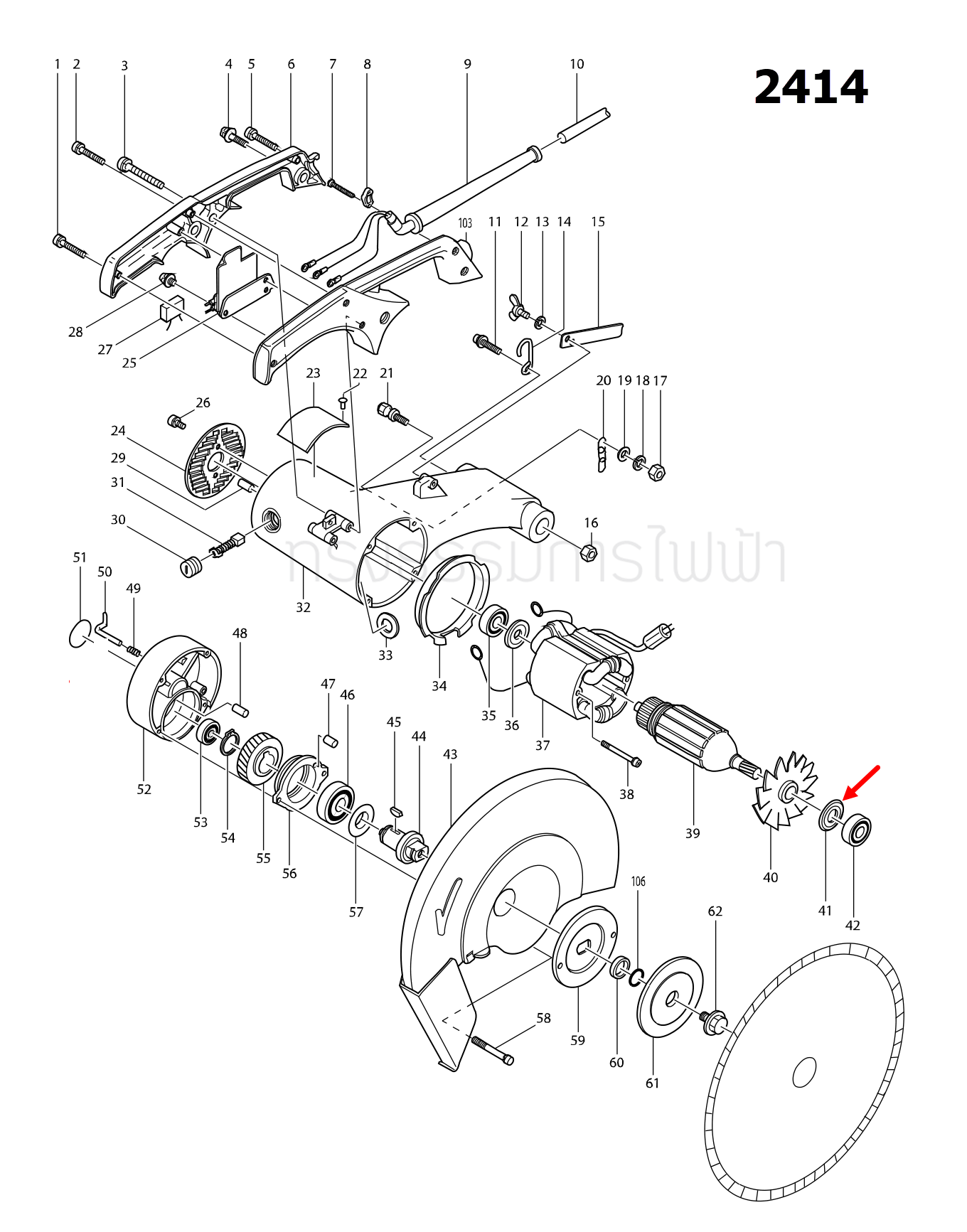 DUST SEAL 15 เลื่อยวงเดือน Makita มากีต้า HM1201 [#84], 2414 [#41], 3501N [#17], 5103N [#16], 5201N [#15], 5401N [#3], 5402 [#42] Pn.213202-1 (แท้) ##(*)