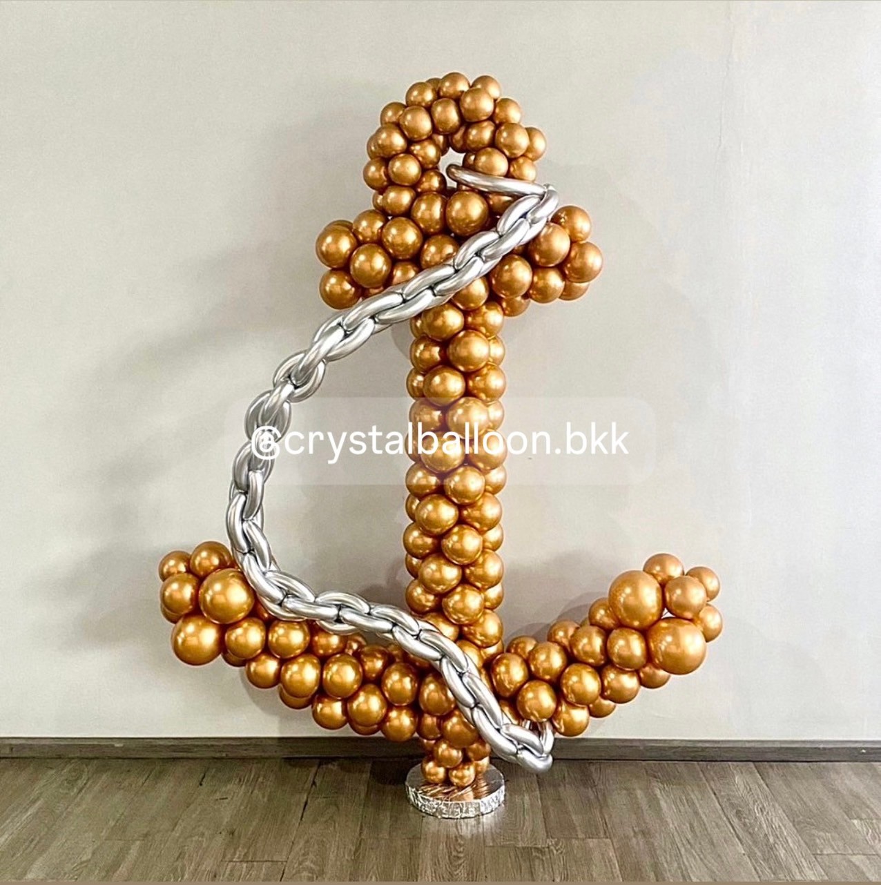 Anchor Balloon แท่นสมอ เปิดงาน สูง 180 ซม. 1 ชิ้น Theme สี Copper โครเมี่ยม พร้อมตกแต่ง สามารถเปลี่ยนสีลูกโป่งได้