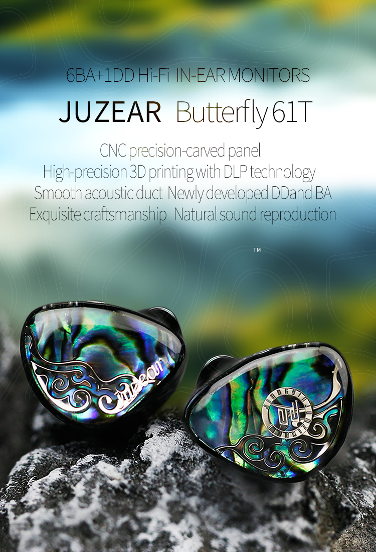 JUZEAR Butterfly61T หูฟัง IEMs Hybrid 7 ไดรเวอร์ 6BA+1DD ประกันศูนย์ไทย