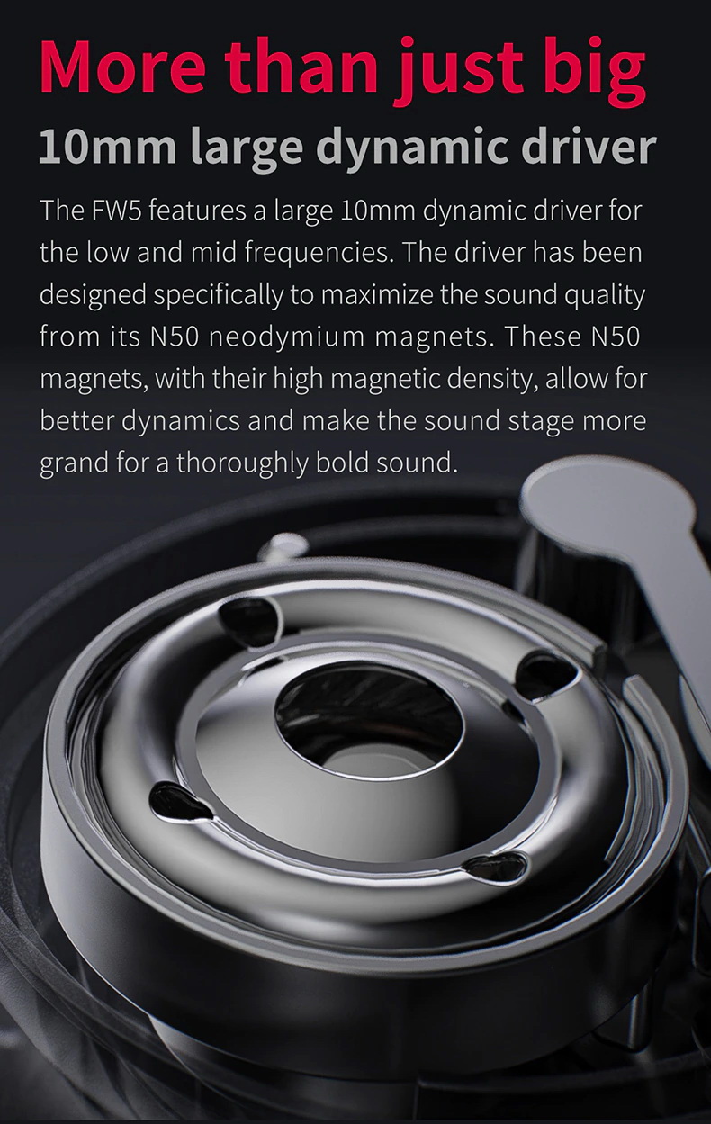 FiiO FW5 หูฟัง TWS หูฟัง 3 ไดรเวอร์ 2BA+1DD ประกันศูนย์ไทย