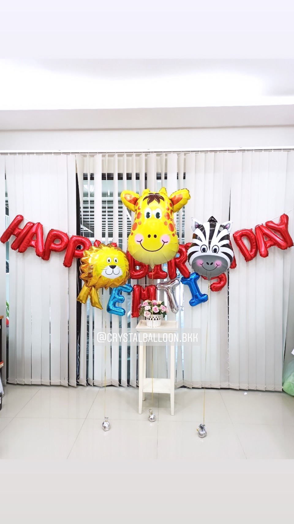 ลูกโป่ง วันเกิดเด็ก Theme Animals 3 ชิ้น พร้อม ฟอยล์ตัวอักษร Happy Birthday ขนาด 16" 1 ชิ้น พร้อม ฟอยล์ตัวอักษร ขนาด 16" 6 ตัวอักษร พร้อมตกเเต่ง สามารถเปลี่ยนสี-ฟอยล์ตัวอักษร/เปลี่ยนฟอยล์ตกแต่งได้