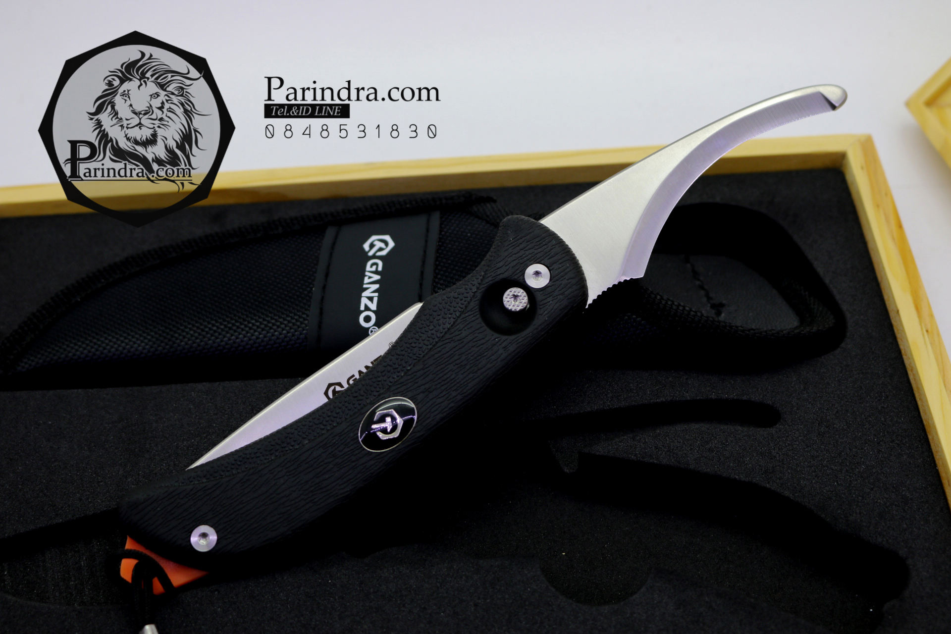 มีดใบตายเดินป่า Ganzo Double Blade Knife มีสองใบมีด กานโซ่ รุ่น G-802 สีดำ รุ่นใหม่ ล่าสุด ของแท้ 100%