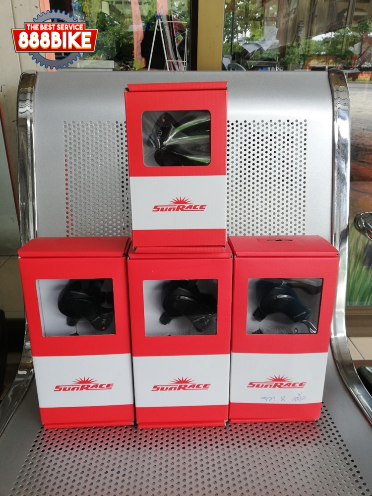 มือเกียร์เสือภูเขา Sunrace 3x7 , 3x8 , 7 , 8สปีด DLM400 มีสาย (มีกล่อง)
