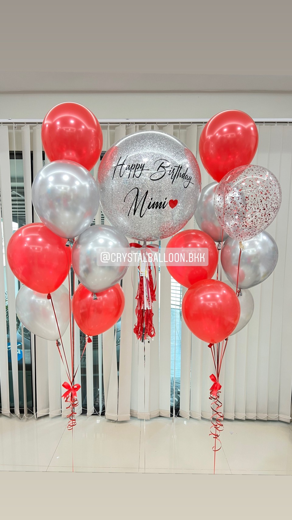 ลูกโป่ง วันเกิด Bubble ขนาด 24" Theme สีแดง พร้อม ช่อลูกโป่ง ช่อ 7 ลูก 2 ช่อ,ลูกโป่งใส ใส่กลิตเตอร์ พร้อมตกเเต่ง สามารถเปลี่ยนสีลูกโป่ง/เปลี่ยนข้อความ/เปลี่ยนขนาดได้