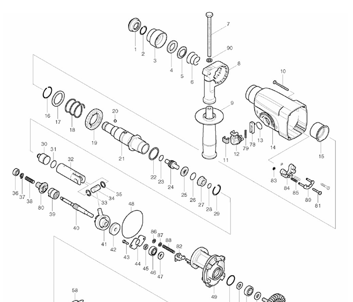 ชุดเพลาจับดอก สว่านโรตารี่ Makita มากีต้า HR2451, HR2455