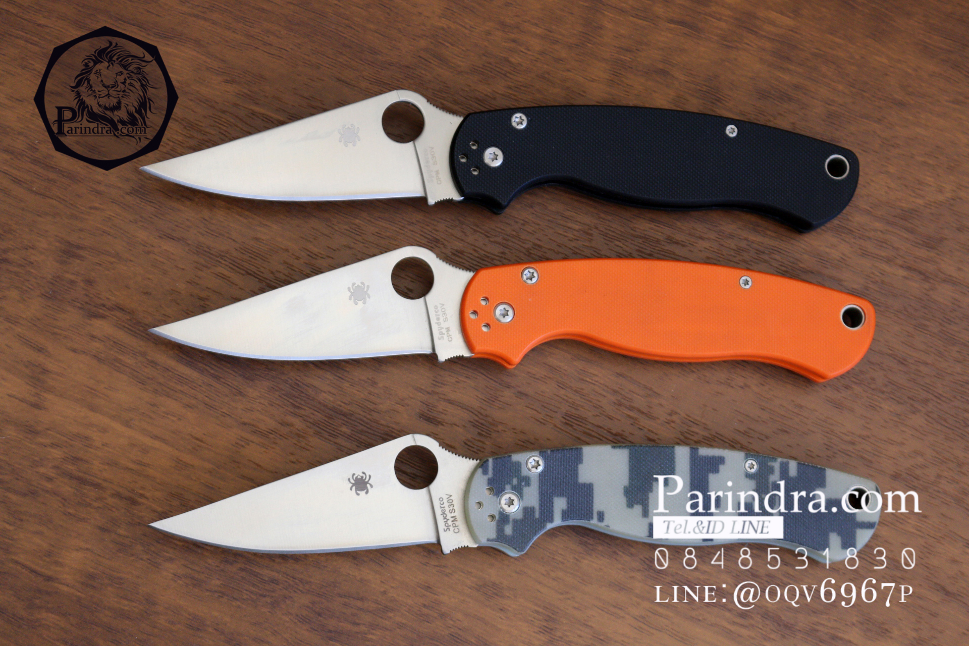 มีดพับ Spyderco รุ่น Paramilitary 2 ด้าม G10 สีดำสนิท ขนาด 8 นิ้ว (OEM) A++ (FA35)