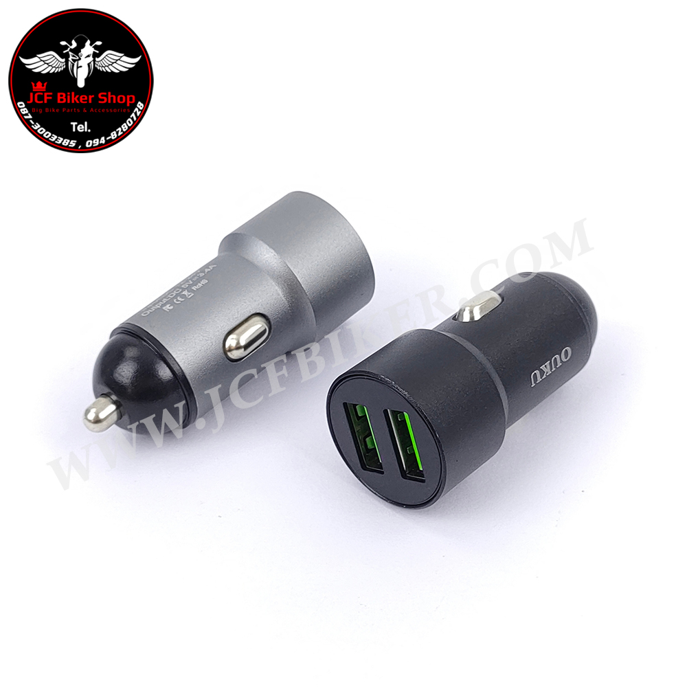 ที่ชาร์จมือถือ มอเตอร์ไซค์ ที่ชาร์จแบตในรถ หัวชาร์จเร็ว USB Car Charger อะแดปเตอร์ ชาร์จ 2ช่อง OUKU CK01