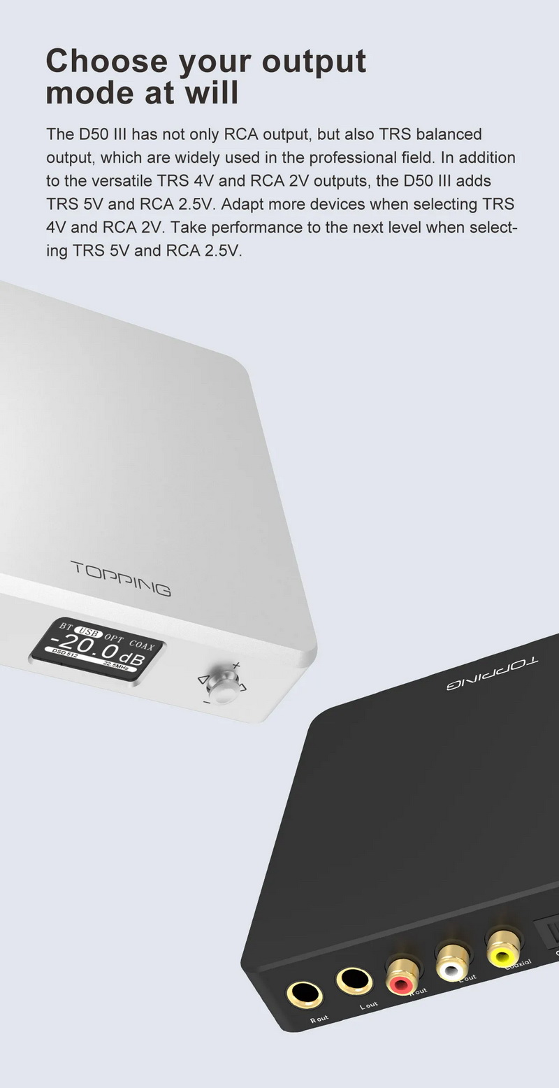 Topping D50III DAC ตั้งโต๊ะระดับ HiFi ชิป ES9039Q2M x2 รองรับ LDAC, Dual Hi-Res ประกันศูนย์ไทย