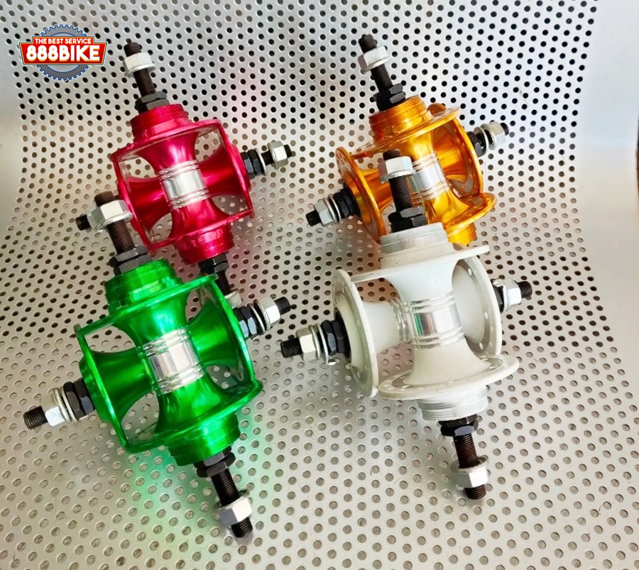 ดุมวีเบรค ดุมรถจักรยานฟิคเกียร์ 36 รู เกลียว 2ชั้น 2 ด้าน มีสีดำ แดง ส้มทอง ฟ้า เงิน(โปรดระบุสีและรูตรงหมายเหตุ)
