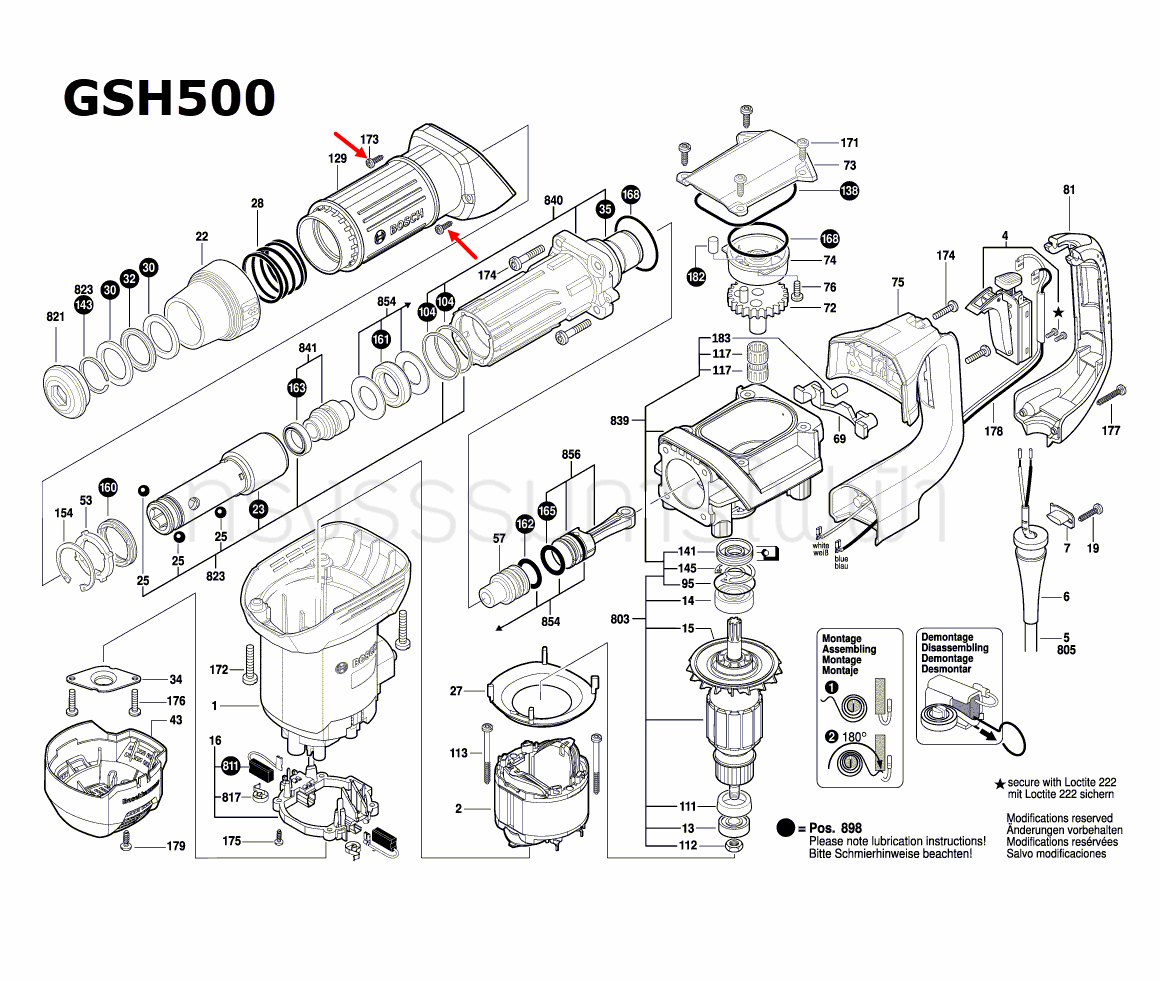 สกรู สกัดคอนกรีต Bosch บอช GSH 500 Pn.1619P01380 (แท้)##