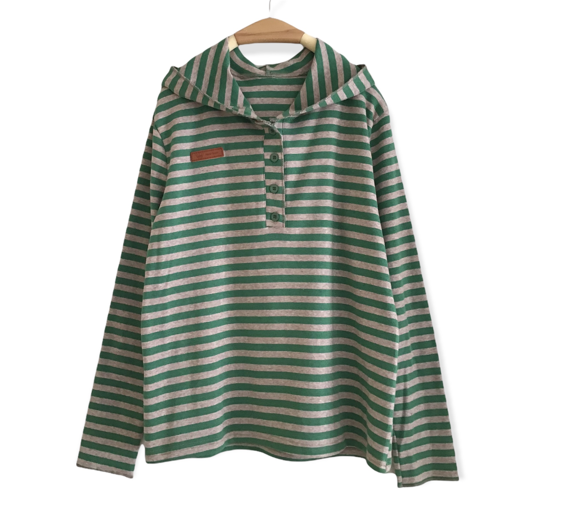 เสื้อยืดลายทางมีฮู้ด